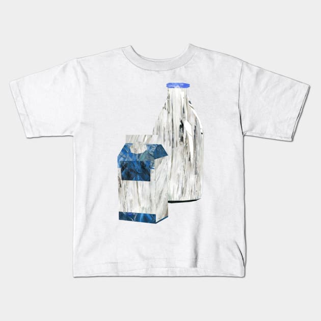 Milk Bottle & Carton Kids T-Shirt by Babban Gaelg